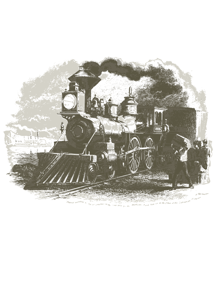 OnlineLabels Clip Art - Vintage train 07